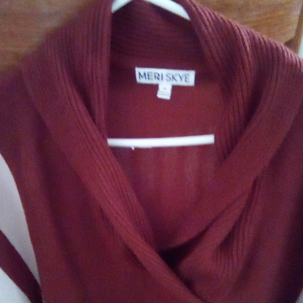 Women's Cowl Neck Sweater - Deep Red